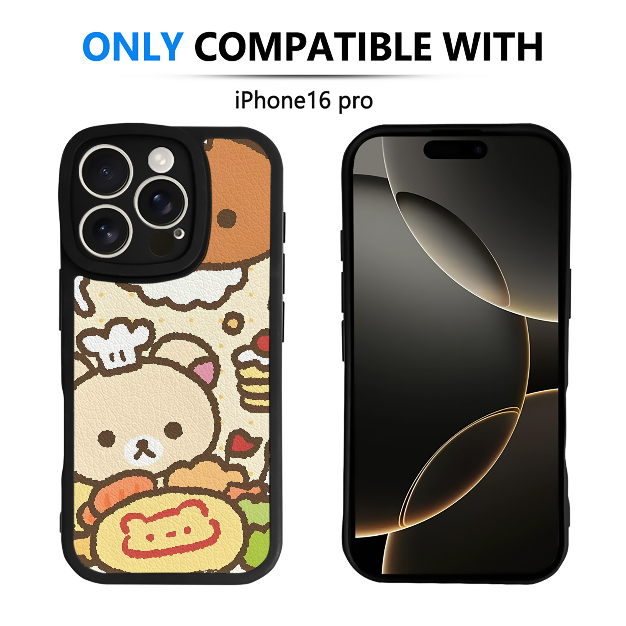 （画像用） リラックマ リラックマ キイロイトリ Rilakkuma Korilakkuma Kiiroitori 【iPhone 16シリーズ対応】シリコンスマホケース（レザー調） 材質：シリコン